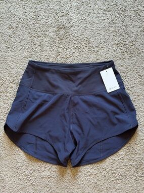 Quince Women's Navy High-Waist Athletic Shorts